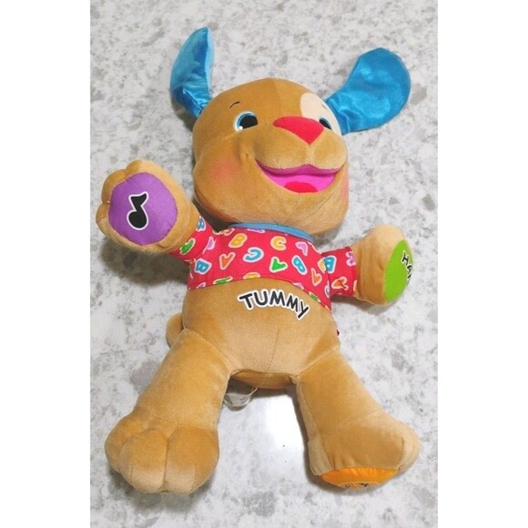 Fisher Price Laugh and Learn Dog Puppy ABC Talking Plush Musical Toy Learning - Picture 1 of 12